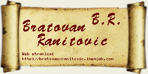 Bratovan Ranitović vizit kartica